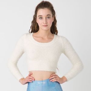 American Apparel fuzzy crop sweater size S
